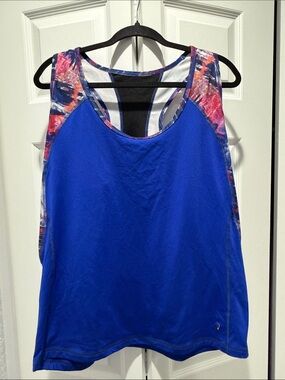 Katie K Women’s Workout Tank Top with Multi-Color Trim Sz 2X